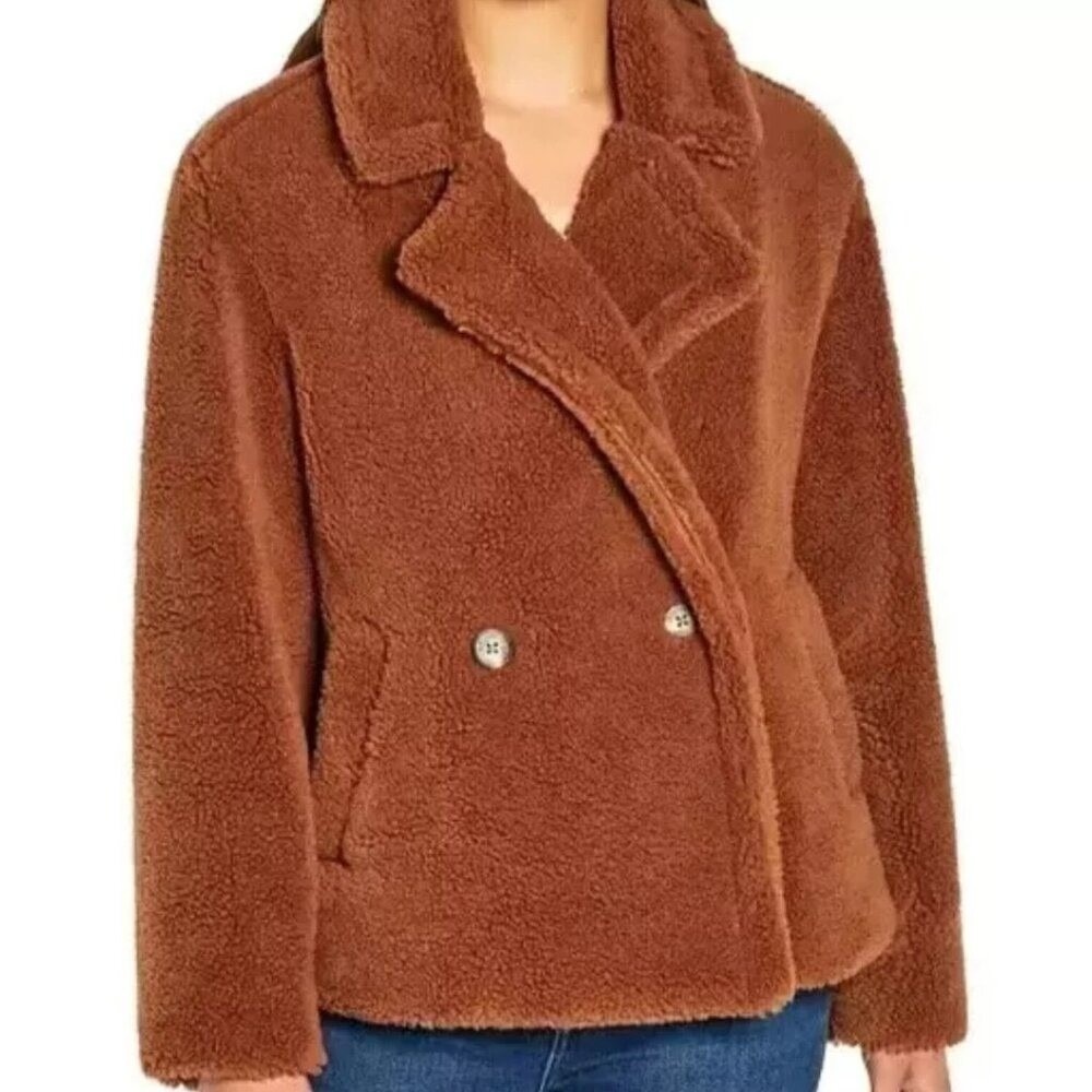 GAP Sherpa Faux Fur‎ Teddy Coat Argan Oil Brown Plus Size XXL Fall Autumn Cozy